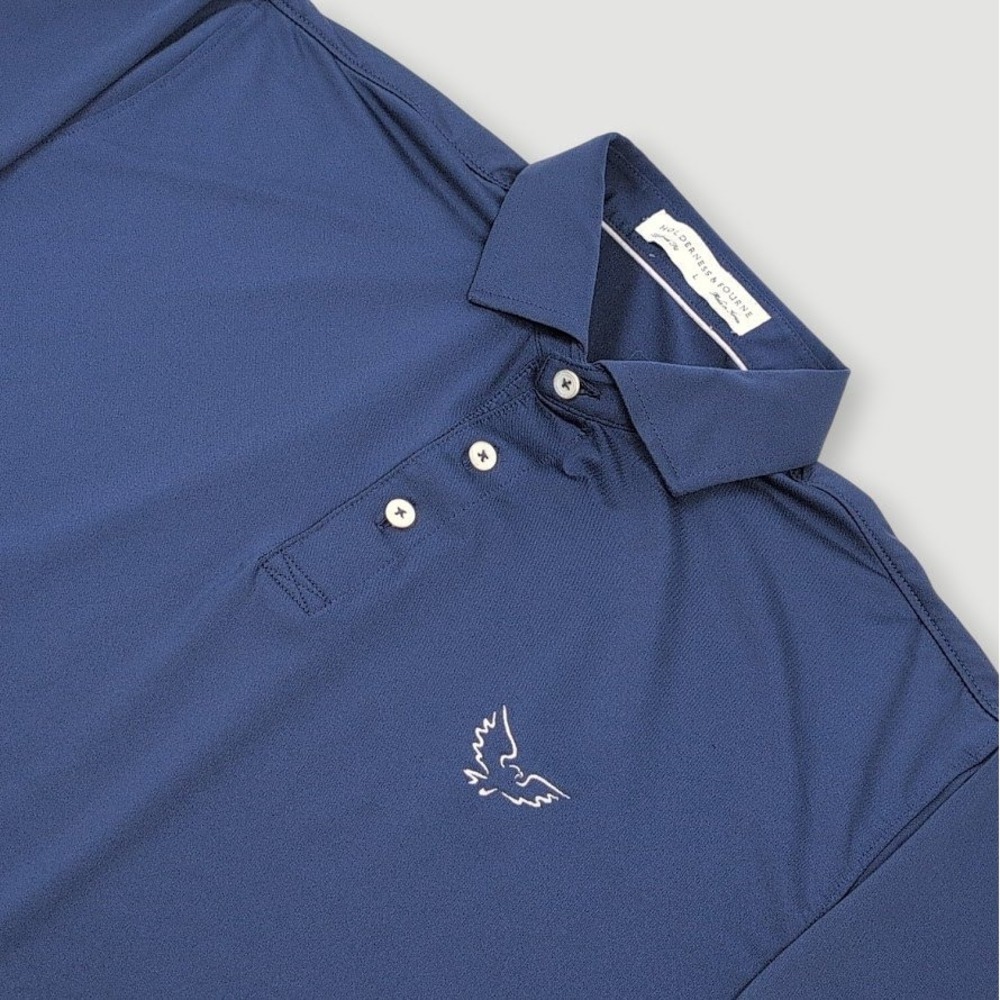 Holderness & Bourne The Anderson Polo Mens Large Blue Golf Performance